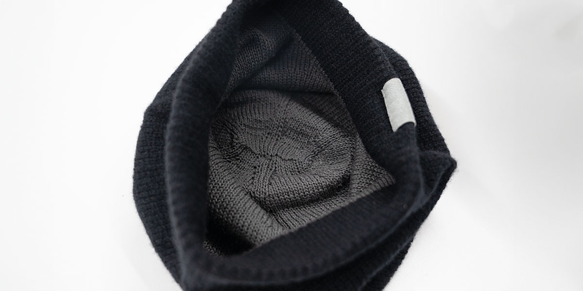 メリノスピンウールビーニーの両面生地イメージ